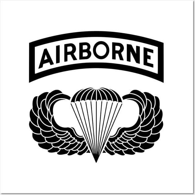 Proud Airborne Paratrooper T-shirt Jump Wings Airborne Gift Wall Art by floridadori